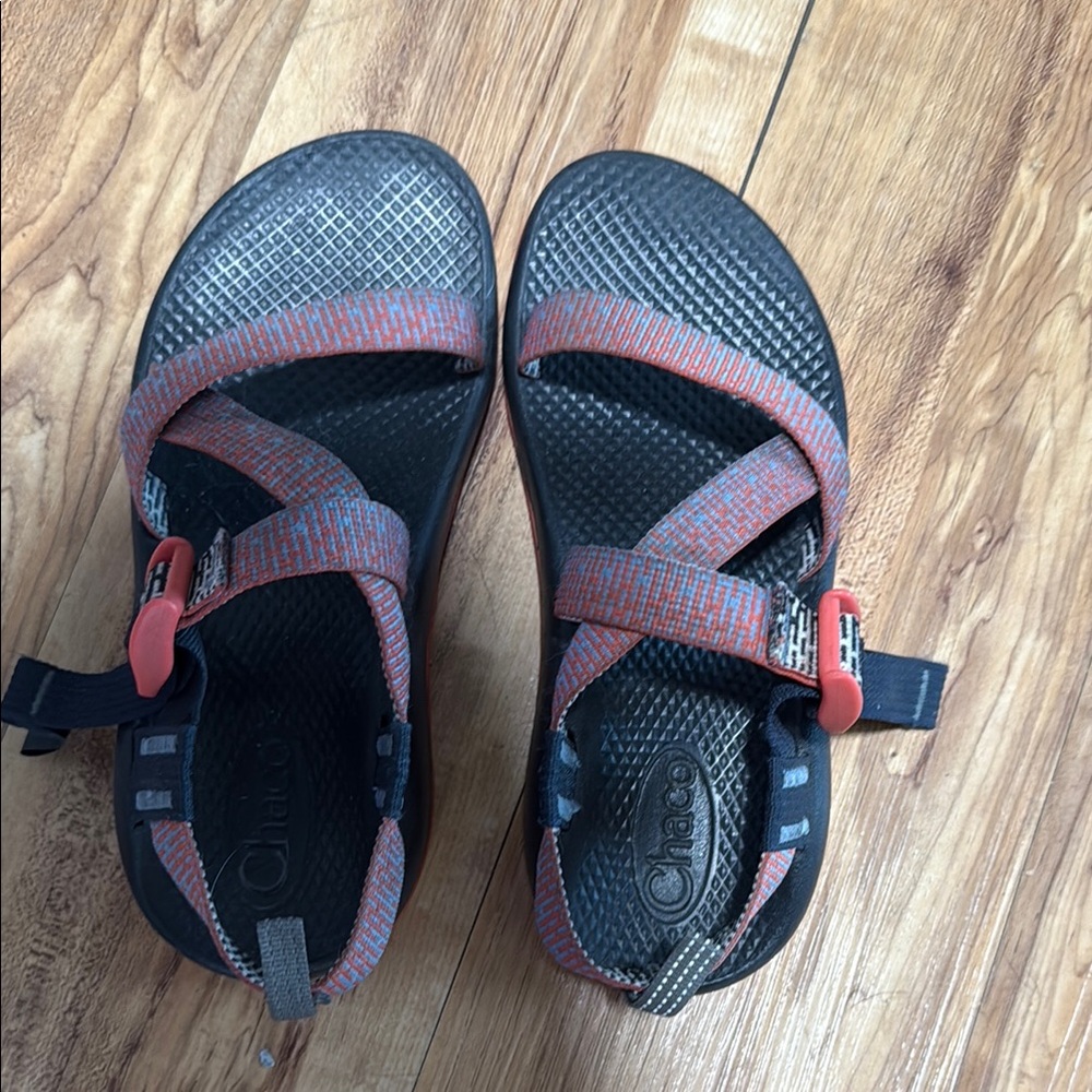 Chaco Black and Red Sandals with Adjustable Straps